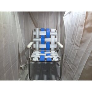 Vintage Sunbeam Chair - Blue & White Webbing - Excellent Condition!"